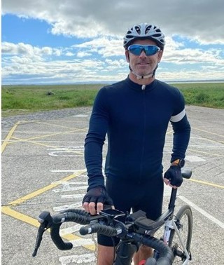 Managing Director for Geo Agriculture Ian Barclay pictured with his bike, pre-event