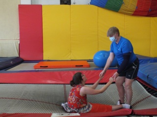 Jump Space child on trampoline