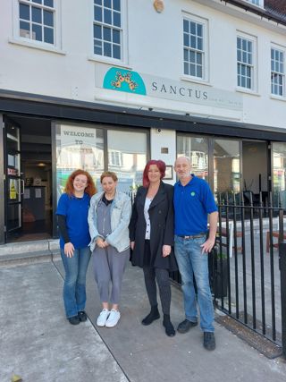 Volunteers Outside Sanctus Charity in Chelmsford