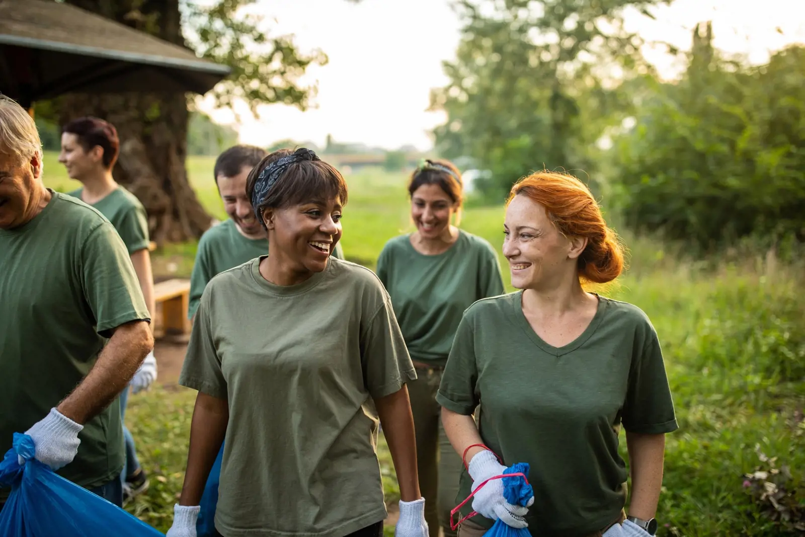 A group of volunteers doing sustainability work